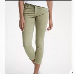 AG Adriano Goldschmied Prima Crop Cigarette Jean- Light Olive S 27 Retail $188